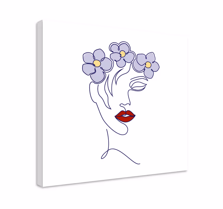 Elegant woman floral platno umetniška slika - TenStickers