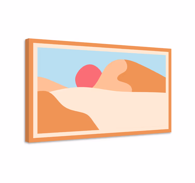 Stylized desert scene povzetek na platnu - TenStickers