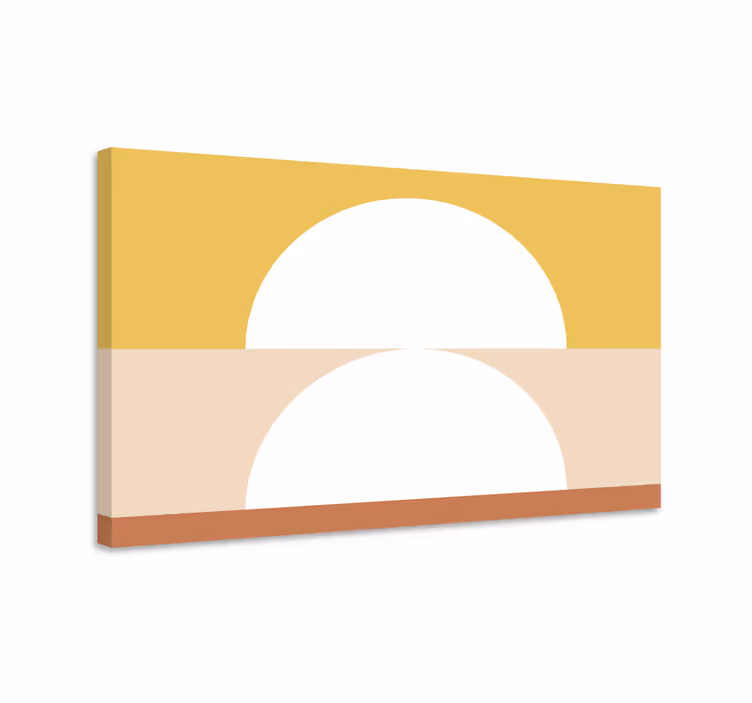 Dva polkroga geometrijska umetnost geometrijsko platno - TenStickers
