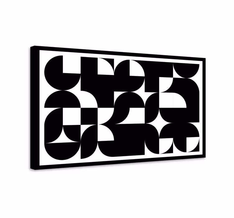 črno abstraktno umetniško geometrijsko platno - TenStickers
