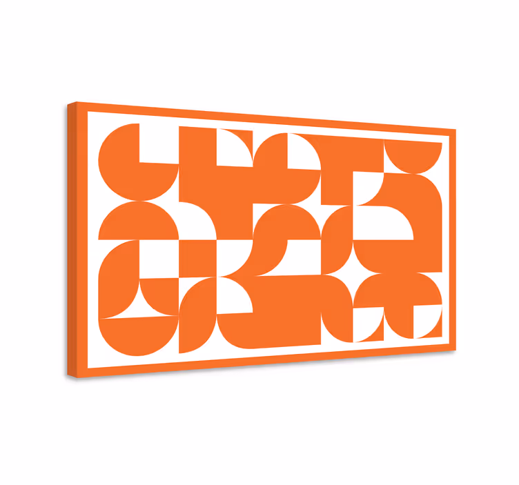 Oranžni abstraktni umetniški vzorec geometrijsko platno - TenStickers