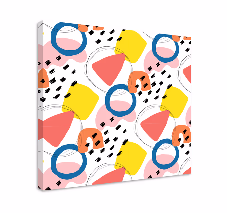 Colorful abstract shapes na platnu z geometrijskimi vzorci - TenStickers