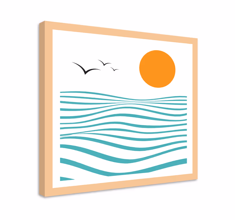 Morje abstraktna umetnost geometrijsko platno - TenStickers