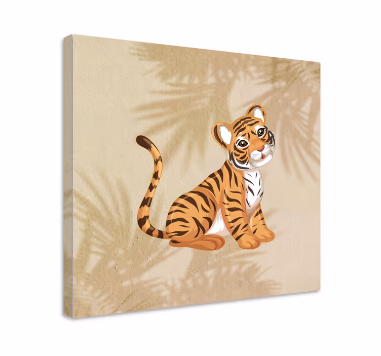 Cute tiger illustration platna slike z motivi živali - TenStickers