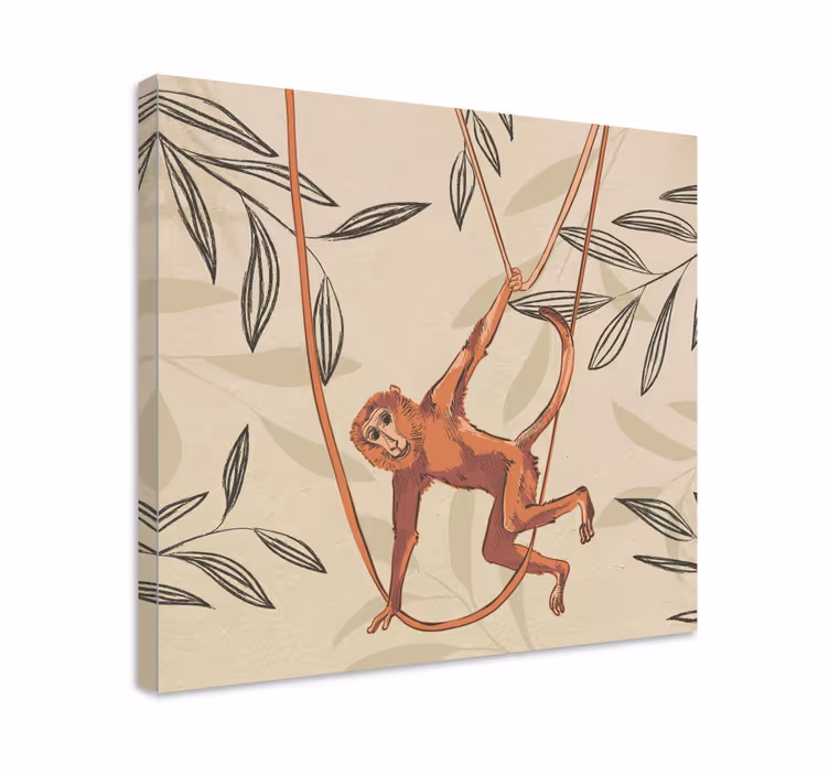 Swinging monkey platna slike z motivi živali - TenStickers