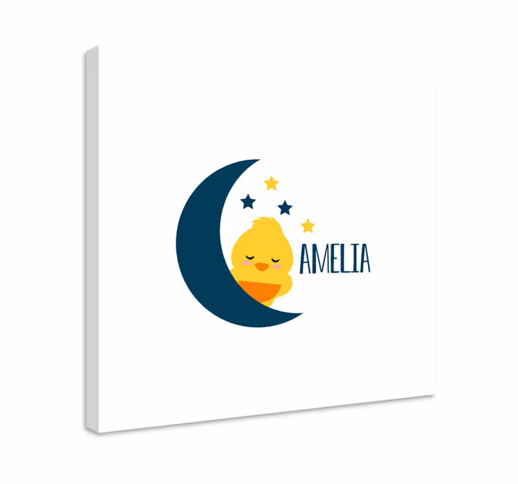 Sleepy chick moon platno slikanje za dojenčke - TenStickers