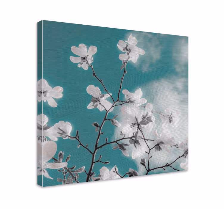 Delicate floral branch slikarsko platno z rožami - TenStickers