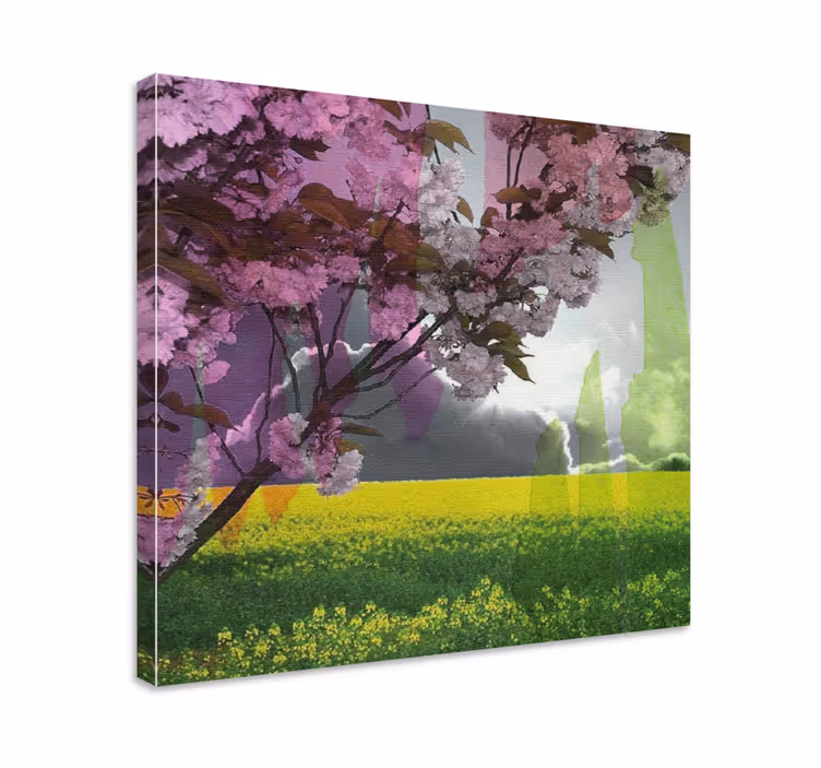 Blooming floral scene slikarsko platno z rožami - TenStickers