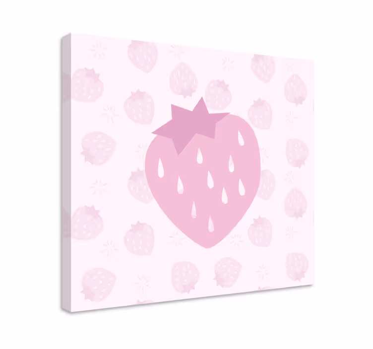 Pink heart strawberry slikarska platna s sadjem - TenStickers