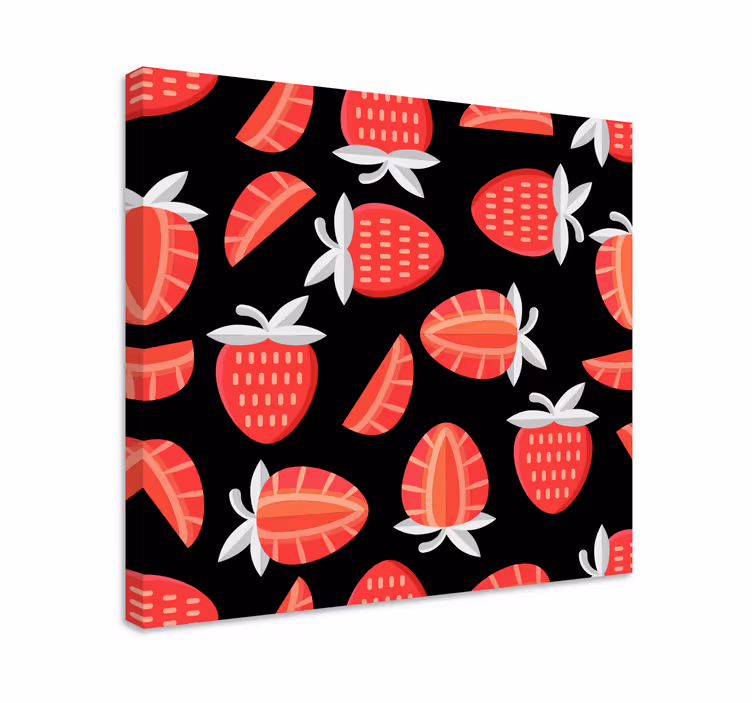 Strawberry pattern slikarska platna s sadjem - TenStickers