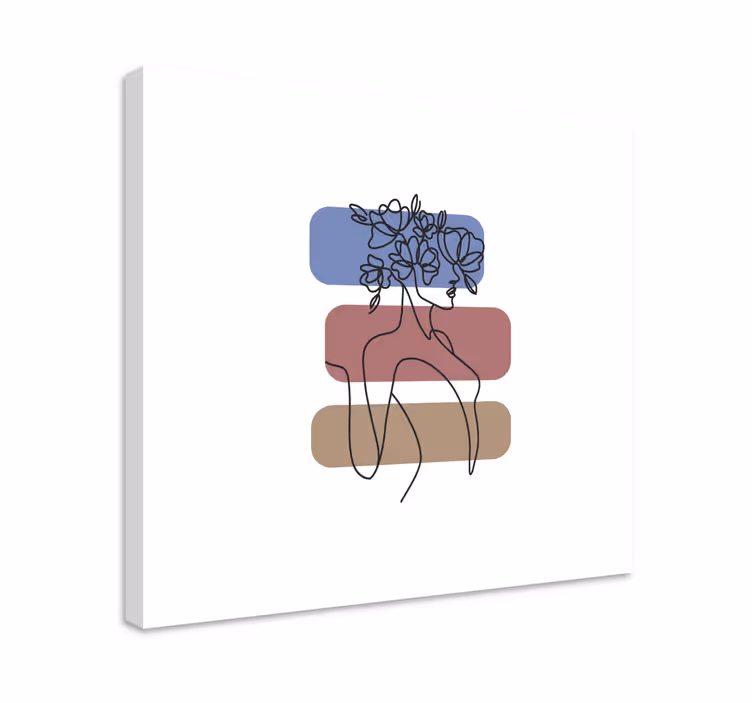 Minimalist floral figure slikarsko platno z rožami - TenStickers