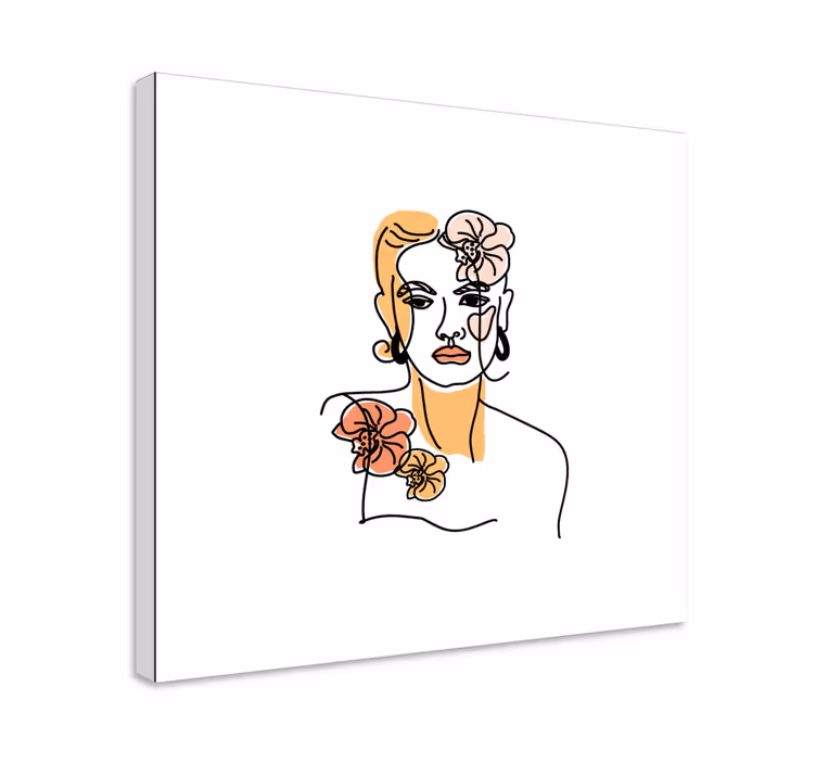 Line art portrait na platnu umetniška slika - TenStickers