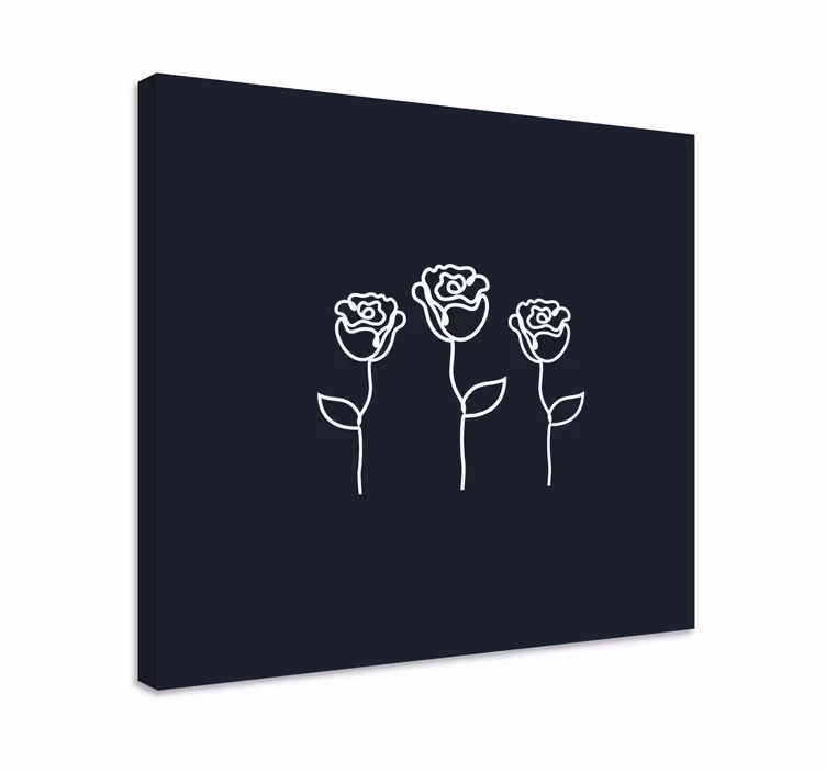 Three stylized roses slikarsko platno z rožami - TenStickers