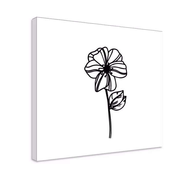 Elegant flower outline slikarsko platno z rožami - TenStickers