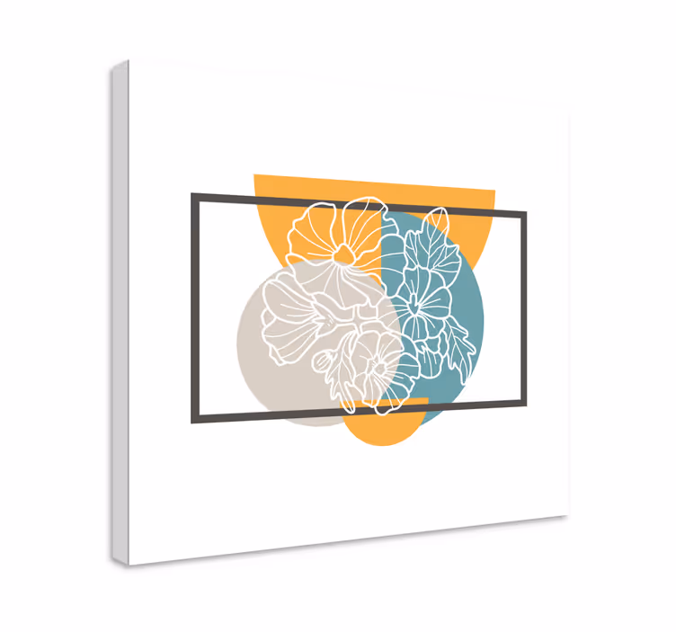 Botanical outline illustration slikarsko platno z rastlinami - TenStickers