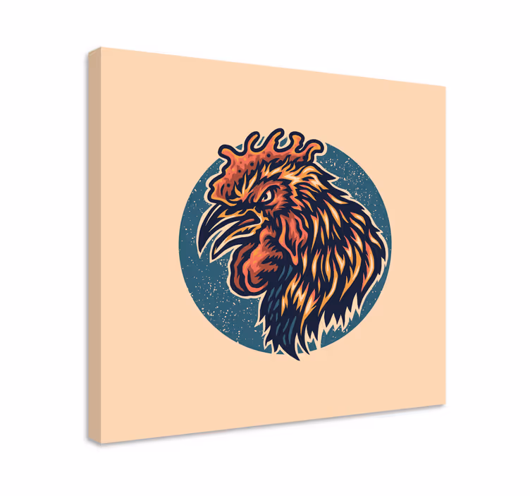 Rooster head portrait platna slike z motivi živali - TenStickers