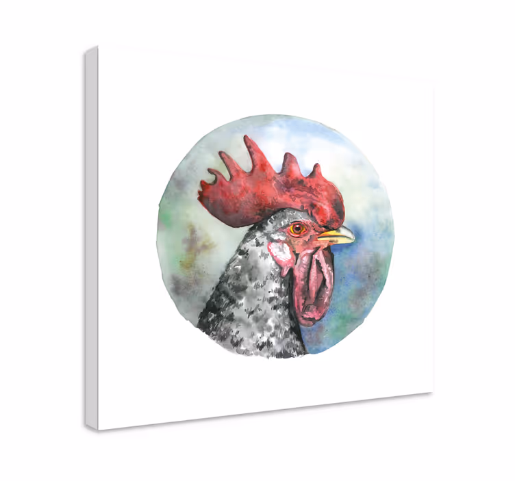 Ptica na platnu portret petelina - TenStickers