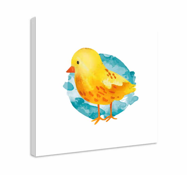Charming yellow chick ptica na platnu - TenStickers