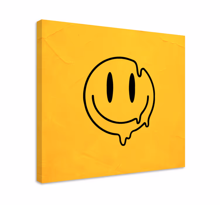 Tekoči tisk ikone smeška grafike na platnu - TenStickers