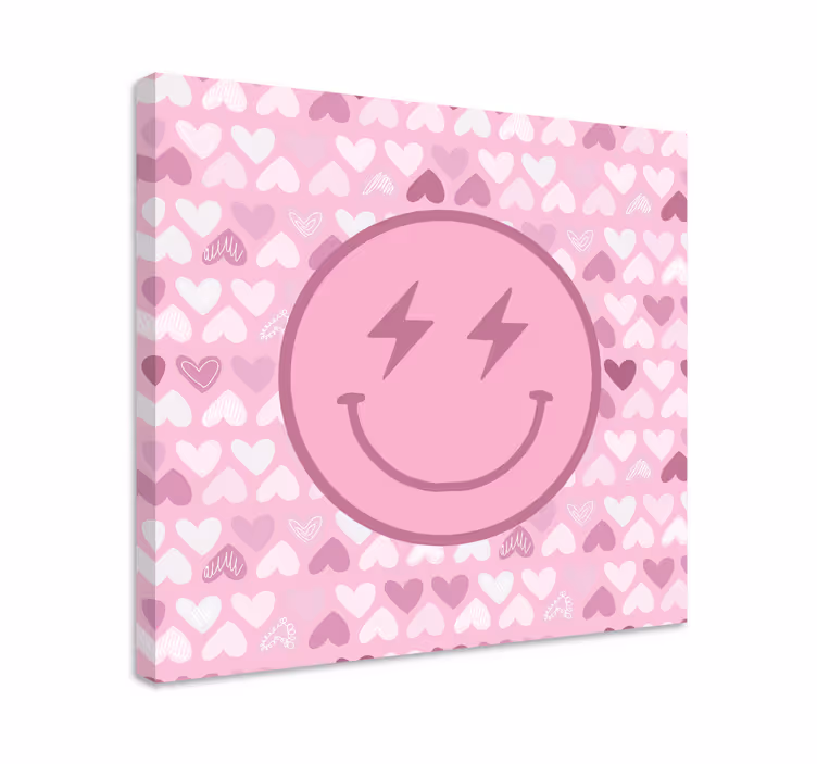 Happy face icon slikarska platna z motivacijskimi citati - TenStickers