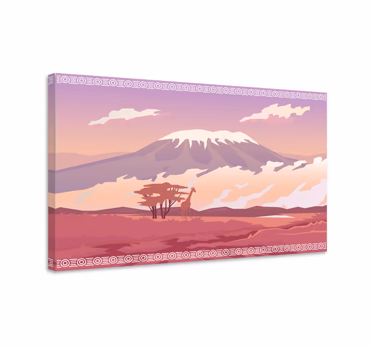 Giraffe mountain view platno slika zemljevidov - TenStickers
