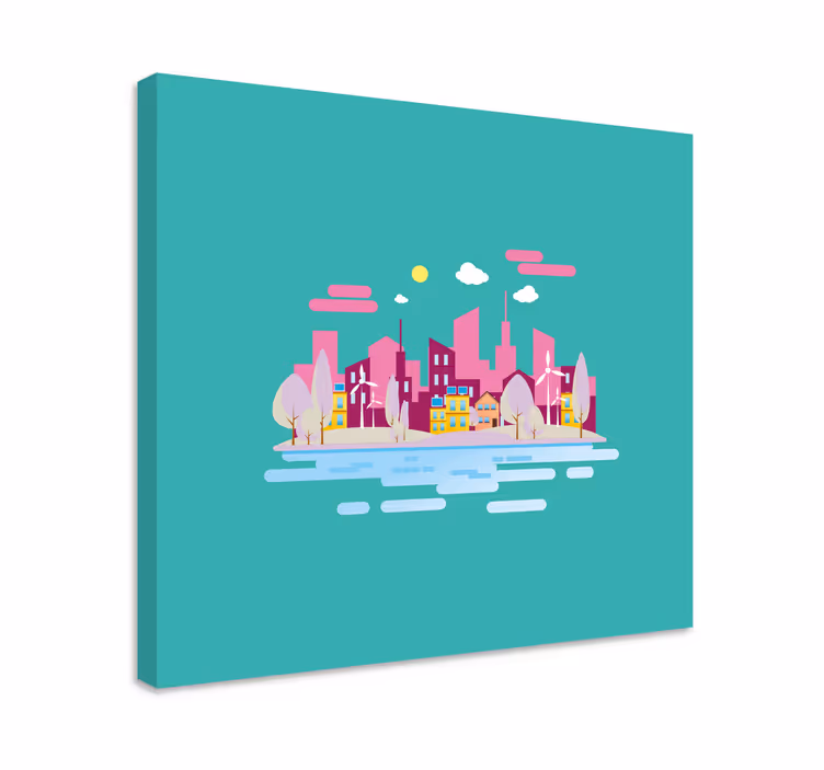 Vibrant cityscape platno s slikami mest in držav - TenStickers