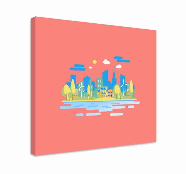 Modern urban landscape platno s slikami mest - TenStickers