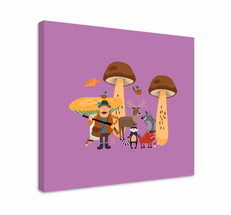 Forest adventure crew platna slike z motivi živali - TenStickers