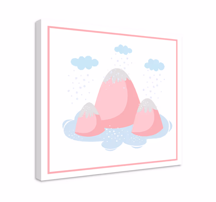 Pink mountain scene elegantna platno slika - TenStickers