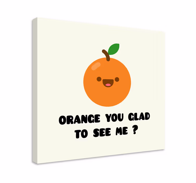 Vesel oranžni značaj slikarska platna s sadjem - TenStickers