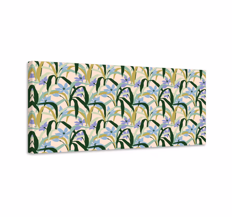 Floral greenery pattern slikarsko platno z rožami - TenStickers