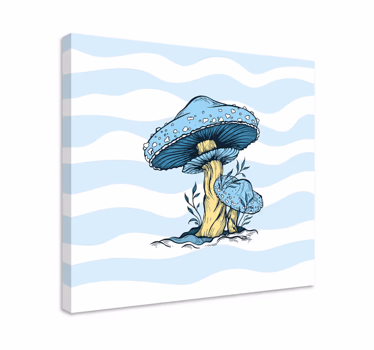 Modra goba ilustracija kuhinjski stenski tisk - TenStickers