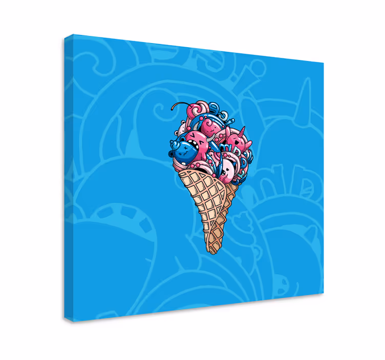 Cute ice cream slikanje na platnu - TenStickers