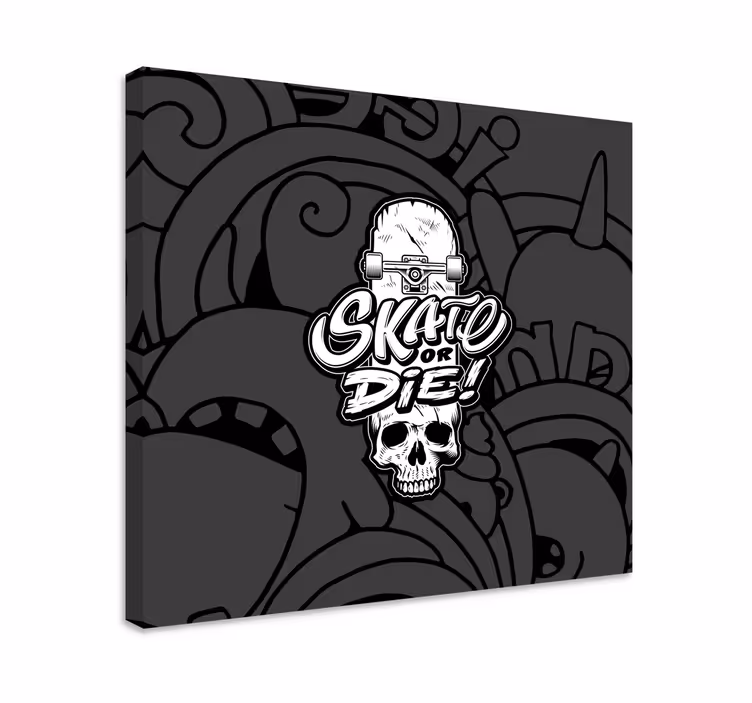 Skateboard skull design platno slike šport - TenStickers