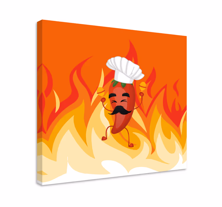čili kuhar risanka grafiti sodobno platno - TenStickers