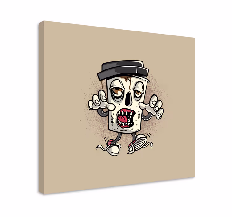 Zombie trash can tisk video iger na platno - TenStickers