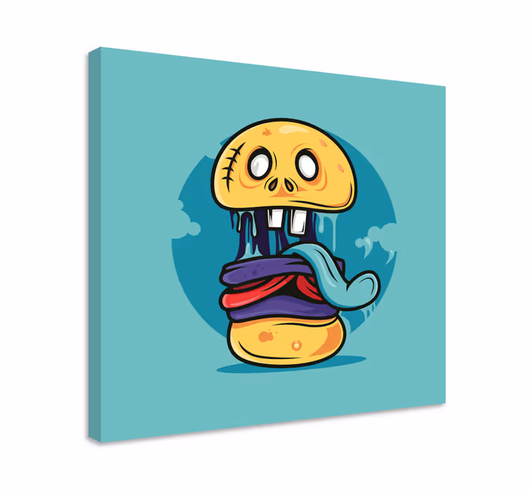 Zombi burger risanka moderno platno - TenStickers