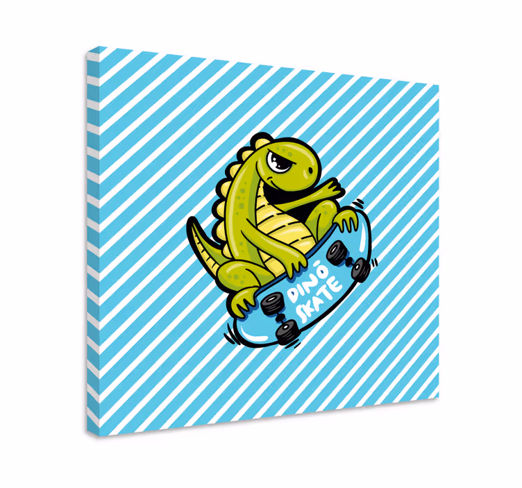 Dino skateboard fun platno z dinozavrom - TenStickers