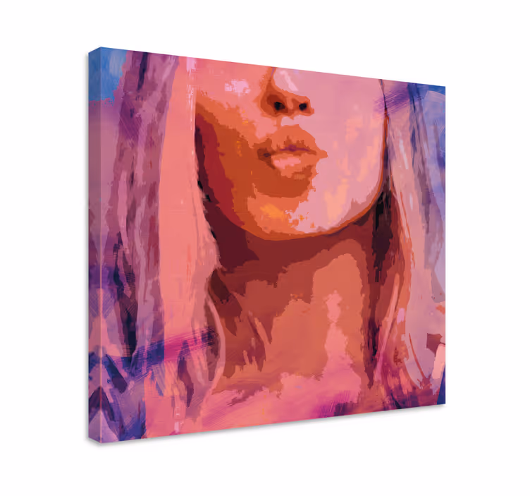 Stylish kiss portrait kompozicija ljudi na platnu - TenStickers