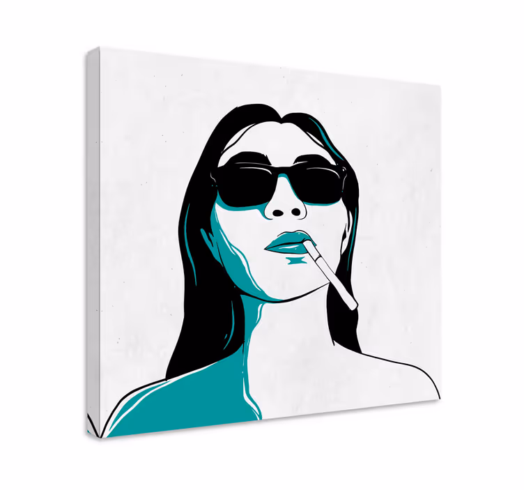 Chic woman smoking kompozicija ljudi in likov na platnu - TenStickers