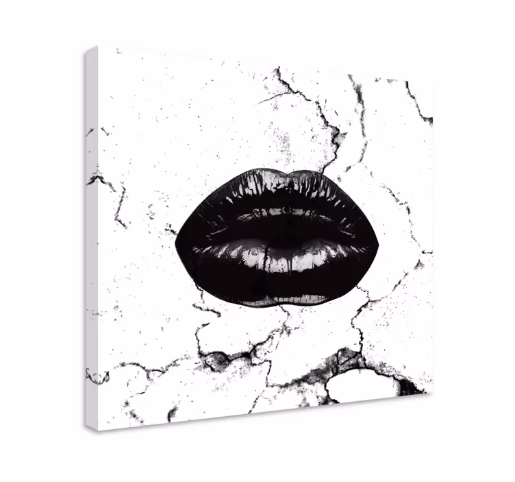 Bold black lips platno slika zemljevidov - TenStickers