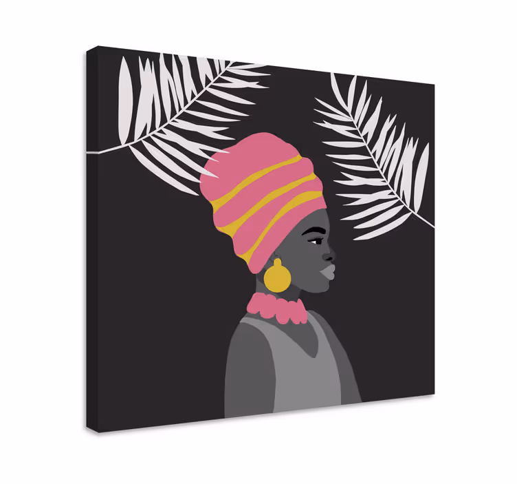 Elegant black woman in kompozicija na platnu - TenStickers