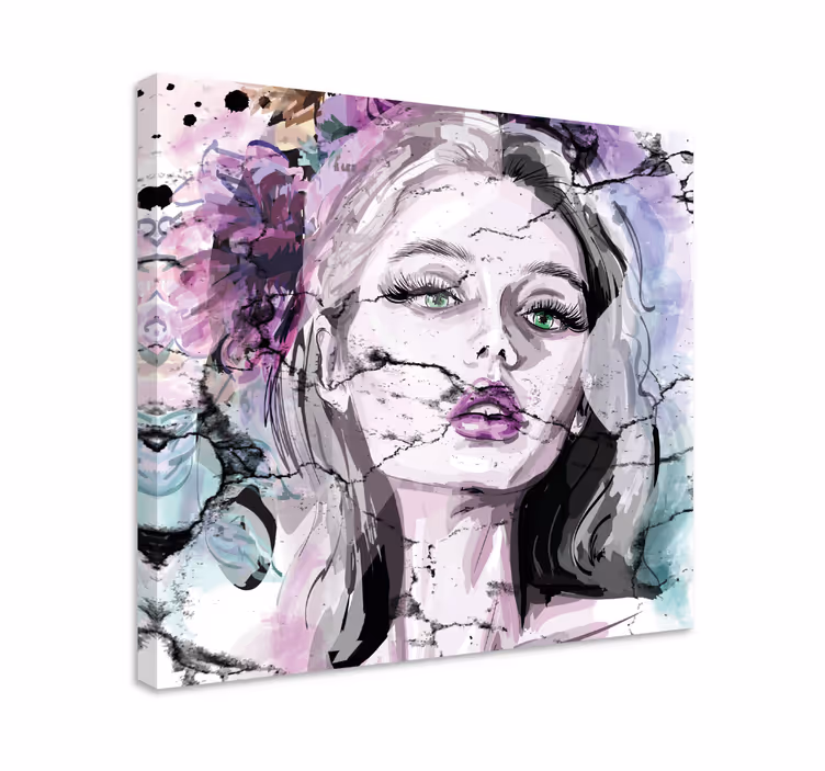 Fragmented portrait beauty kompozicija ljudi na platnu - TenStickers