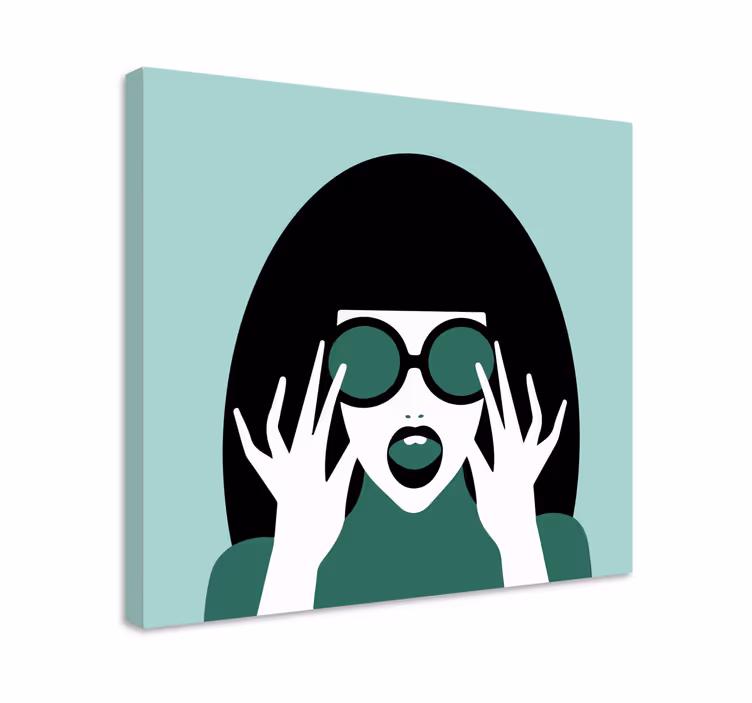 Stylish woman in glasses kompozicija ljudi na platnu - TenStickers