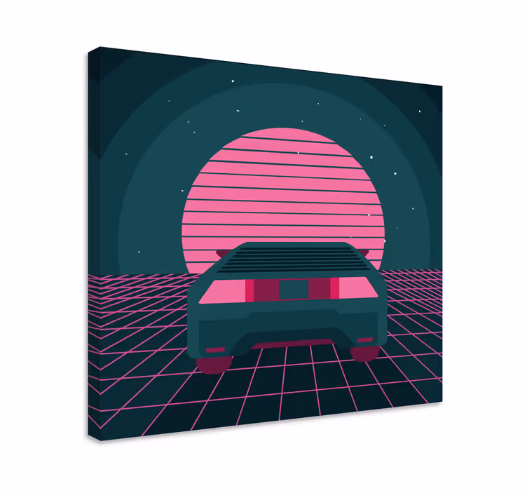 Retro car scene moderno platno slikarstvo - TenStickers