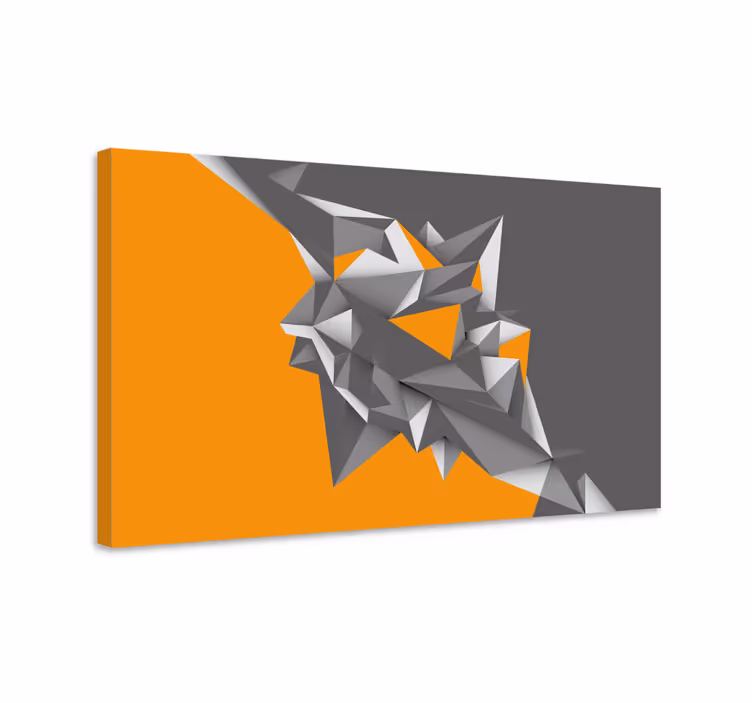 Sivi in oranžni geometrijski 3d odtisi platna - TenStickers