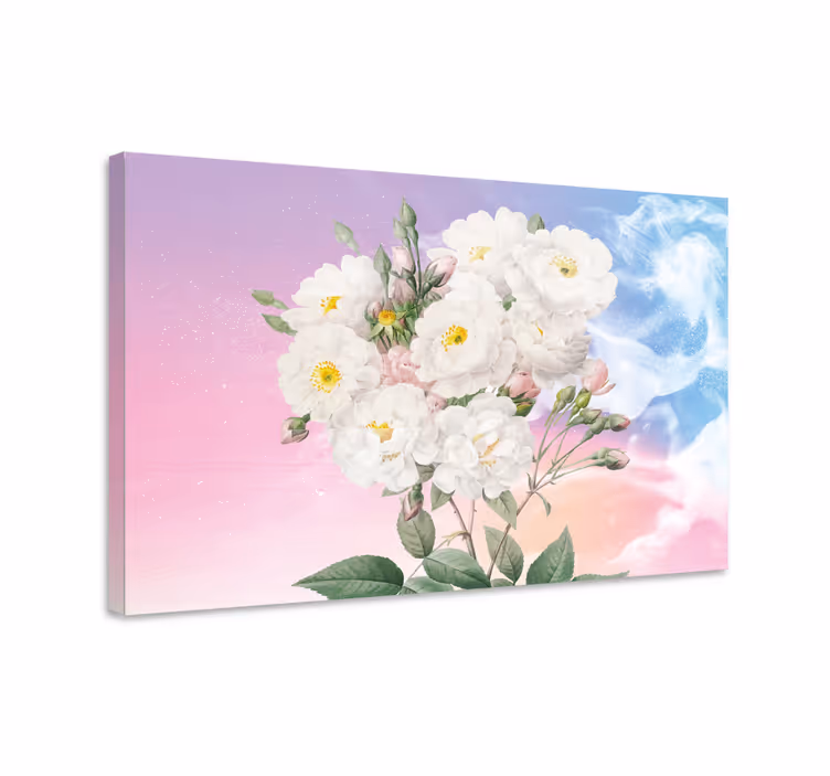 White floral bouquet slikarsko platno z rožami - TenStickers