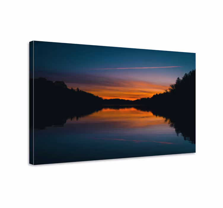 Serene sunset reflection platno slika zemljevidov - TenStickers