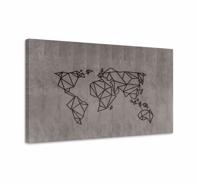 Geometric world outline platno s sliko sveta - TenStickers
