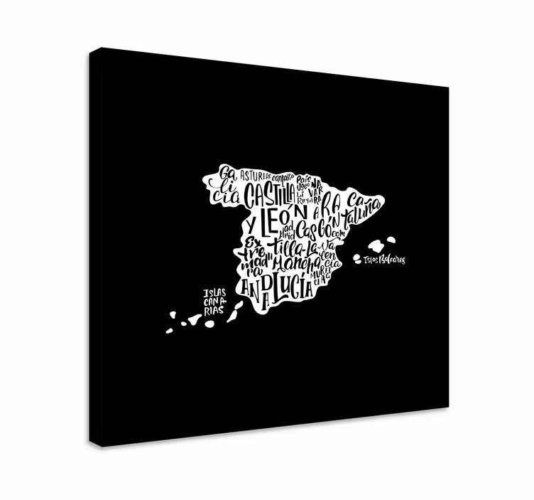 Creative map typography platno z zemljevidom sveta - TenStickers